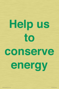 Help us to conserve energy 